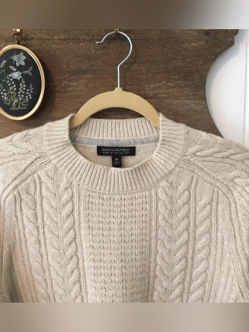 Banana Republic cable knit merino blend sweater
